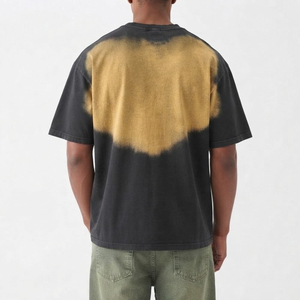 Nueva Camiseta de Manga Corta para Hombre, Estilo Urbano, Corte Holgado, Color Sólido, Efecto Desteñido, 100% Algodón, Ecológica, Transpirable, de Secado Rápido - Product Image 2