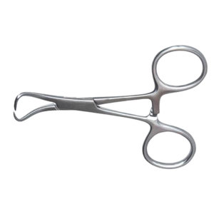 Pince à serviette chirurgicale manuelle en acier inoxydable de 125 mm avec anneau de fixation pour bloc opératoire, idéale pour la chirurgie générale - Product Image 1