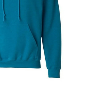 Sweat-shirt à capuche classique pour homme en coton molletonné épais, respirant, avec broderie 3D, cordon de serrage et poche, couleur saphir antique - Product Image 5