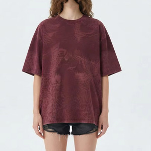 T-shirt oversize délavé pour femme, coupe décontractée à épaules tombantes, léger, 100 % coton, coupe ample, écologique, séchage rapide, été - Product Image 3