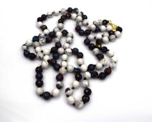 Luxury Howlite & Chinese Ceramic Bead Double-Strand <b>Statement</b> <b>Necklace</b> - Product Image 2