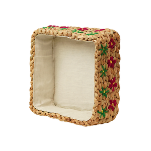 Cesta de Almacenamiento de Jacinto de Agua Tejida a Mano, Porta Cubiertos, Bandeja Bordada para Decoración del Hogar y Cocina - Product Image 5