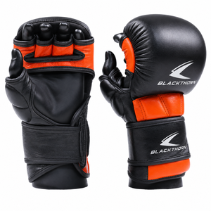 ถุงมือชกมวย MMA แบบกำหนดเอง สำหรับการฝึกซ้อมคิกบ็อกซิ่งและมวยไทย สายรัดกว้าง 4 นิ้ว ทำจากหนัง PU ระบายความชื้นได้ดี ปิดด้วยแถบตีนตุ๊กแก - Product Image 1