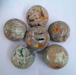 Vente en gros de sphères de druse de smithsonite naturelle d'Indonésie de haute qualité, taille 50-90 mm, pierres précieuses, artisanat, cristal de guérison - Product Image 3