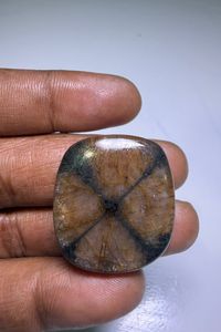 Pendentif en chiastolite naturelle marron, cabochon en cristal poli, chiastolite naturelle pour bijoux - Product Image 4