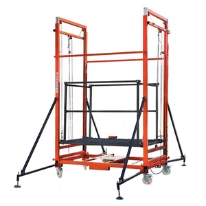Pengangkat perancah listrik Mini dapat ditarik kapasitas 500kg Model rangka baja bersertifikasi CE 500kg untuk penggunaan dalam ruangan dengan kendali jarak jauh - Product Image 4