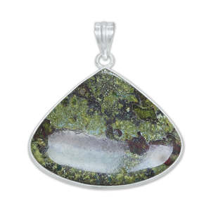 Dragon Blood Jasper Brass Silver Plated Gemstone Handmade Vintage Designer Pendant <b>Necklaces</b> for Women - Product Image 4