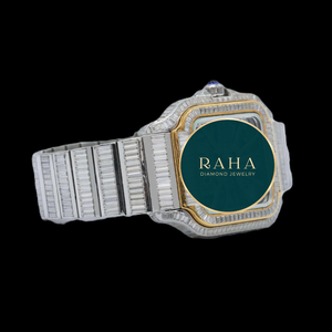 Montre élégante pour femme en acier inoxydable, boîtier rectangulaire, lunette sertie de diamants, verre saphir, affichage analogique, fermoir bijou, 20 mm - Product Image 5