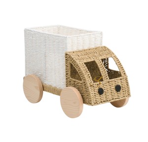 Panier de rangement esthétique en jonc de mer en forme de camion, adorable bac décoratif créatif en osier pour chambre de garçons - Product Image 3