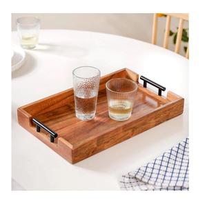 Bandeja de Servir de Madera Maciza Hecha a Mano, con Acabado Natural Duradero, para Cocina, Comedor, Hoteles y Servicios de Catering - Product Image 1