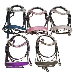 Accesorios ecuestres Costa Sports, juego de brillo a juego, brida de cuero para caballo, almohadilla para silla de montar, botas de equitación, juego de diamantes de imitación - Product Image 1