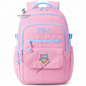Gamma Phi Delta Sorority <b>Backpack</b> Stylish Bookbag Durable Cordura Daypack Large Capacity Rucksack Casual Travel Pack <b>For</b> <b>Women</b> - Product Image 1