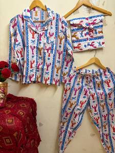 Ensemble de pyjama en coton 100% imprimé léopard coloré pour femmes, vêtements de nuit de luxe, manches longues, boutons, doux, respirant, vêtements de détente écologiques - Product Image 2