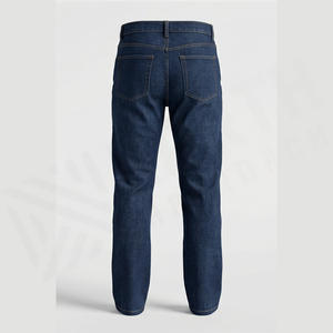 Jean en denim coupe droite délavé clair pour homme, taille haute, coupe régulière, en coton, décontracté, automne-hiver, tissé uni - Product Image 4