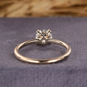 แหวนเพชรทรงบริลเลียนต์เพาะเลี้ยงในห้องปฏิบัติการ ทองคำขาว 14K แบบสองกรงเล็บ ดีไซน์ทันสมัย รับรองโดย IGI สไตล์หรูหรา - Product Image 4
