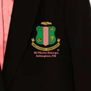 เสื้อเบลเซอร์สีดำสำหรับผู้หญิง AKA ปักตราสัญลักษณ์ AKA Xi Theta Omega Chapter กระดุมเดี่ยว แจ็คเก็ตสำหรับงานพิธีการ - Product Image 5