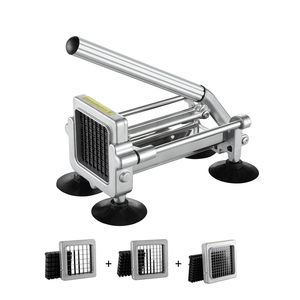 Tagliapatatine in Acciaio Inossidabile con Lame da 1/2", 3/8", 1/4", Affettatrice Manuale per Patate con Ventose, Nessun Filo Richiesto - Product Image 1