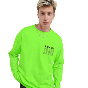 T-shirt blanc à manches longues pour homme, coupe ample, avec imprimé lettres, col rond, style décontracté, tissu jersey 100% coton - Product Image 5