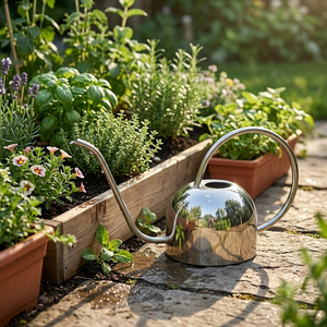 Metal Flower Field Watering Can Long Spout Garden Watering Pot Decorative Indoor Outdoor Plant Watering Can Home Garden Supplies - Product Image 2