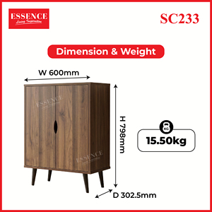 Modern 2 Door Chipboard MDF Board <b>Shoe</b> Cabinet <b>Storage</b> Organizer SC233 Walnut Entryway <b>Shoe</b> Rack Knock Down/DIY 3 <b>Shelves</b> for - Product Image 6