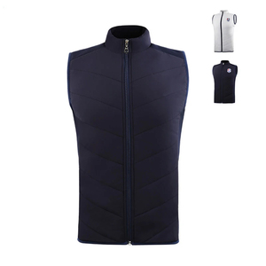 <b>Men's</b> <b>White</b> Water-Repellent Zip-Up <b>Vest</b> Sleeveless Jacket Stand Collar Lightweight Sporty ODM - Product Image 3