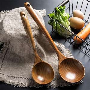 TIMELESS CRAFT Japanese Solid Wood Soup Spoon with Long Handle Durable <b>Kitchen</b> <b>Utensil</b> for Hot <b>Pot</b> Home & Restaurant Use - Product Image 3