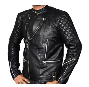แจ็คเก็ตหนังทรงเข้ารูปสำหรับผู้ชาย ไซส์ขายส่ง คอตั้ง แฟชั่นฤดูหนาว - Product Image 1