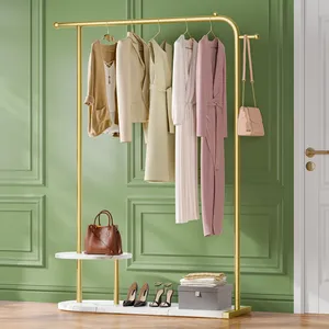 High Quality Handmade Clothes <b>Rack</b> Heavy Duty Iron Garment Display FurnitureSingle Tier Iron <b>Storage</b> Basket <b>Wall</b>-Mounted - Product Image 1