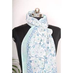 Pareo de Algodón Estampado a Mano Único de la India, Elegante Pareo para Mujer, Pañuelo de Playa, Chales Cómodos, Chales Tradicionales - Product Image 4