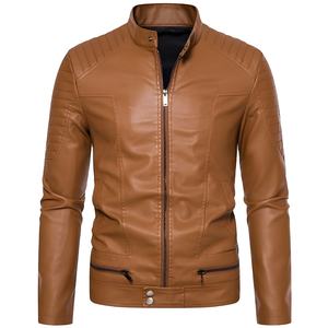 Veste en cuir d'hiver solide pour homme avec logo frontal, réversible et chauffante, coupe-vent, qualité supérieure, 100% cuir, décontractée - Product Image 1