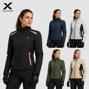 Chaqueta Softshell para Motocicleta X Sports City para Mujer, Manga Larga, Cierre de Cremallera, Resistente al Viento, Cuello Alto, Reflectante, Color Sólido - Product Image 1