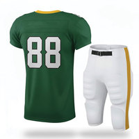 Uniforme de football américain de style moderne, design court avec drapeau, séchage rapide, 100 % polyester, parfait pour les séances d'entraînement et les compétitions