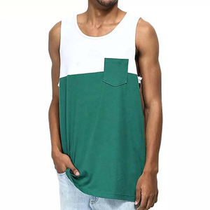 Débardeur sans manches pour homme, couleur blanche, avec poche, col rond, tricoté, respirant, coupe décontractée - Product Image 4