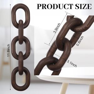 Wood Chain <b>Decor</b> Rustic Wooden Chain <b>Decor</b> Ornament Farmhouse Home Decoration Hand Carved Wooden Crafts Ornaments for Coffee - Product Image 4