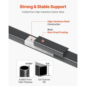 Set da 31 Pezzi di Balaustre e Perni per Ringhiera in Acciaio al Carbonio da 44 Pollici, Resistenti alla Corrosione, per Interni - Product Image 3