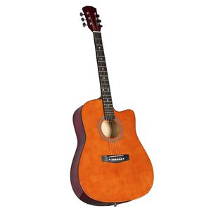 Chitarra Acustica Cutaway a Forma di Barile da 41 Pollici in Acciaio Verniciato con Corde, Capotasto, Borsa per il Trasporto, Accordatore, Chiave per Accordatura e Attrezzi - Product Image 1