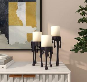 Cozy Corners <b>Candlestick</b> Holder Set With <b>Glass</b> Shades Durable Home Decoration - Product Image 6