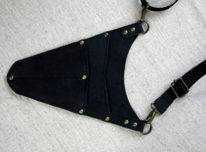 Retro Genuine Leather Barber Scissor Case Professional Hairdressing Tool Bag Holster With Adjustable Strap LBSH-0013 - Product Image 4