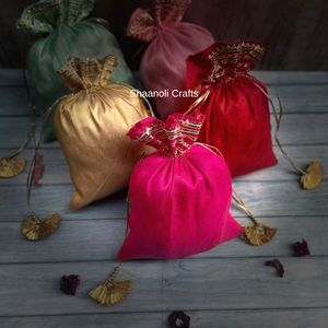 Premium Quality New Arrival <b>Organza</b> Gota Work Pouches for Candy Packing Return Gift Bags <b>Organza</b> Pouches for Wedding - Product Image 2