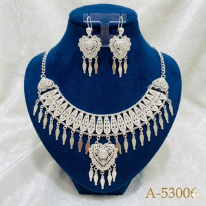 Juego de Joyería Nupcial para Mujer Chapado en Oro de 24K, Collar con Topacio en Forma de Corazón, Aretes, Anillo y Brazalete, Estilo Vintage, Latón A-53003 - Product Image 5