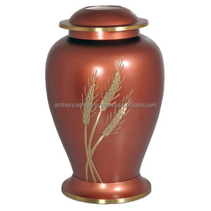 Ambience <b>Lifestyle</b> Modern Gold Trim Brass Cremation Urn American Style Adult Female Ashes Memorial <b>Bag</b> Wholesale for Men Women - Product Image 1