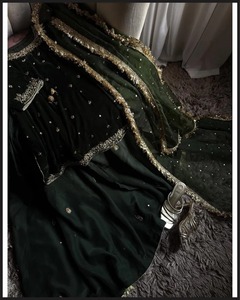 Green Festive Satin Evening Dress Handmade Empire Waistline A-Line Ball Gown Straight Shiny Pearls Flowers Feathers <b>Floor</b>-Length - Product Image 6