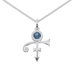 Collar con Colgante de Símbolo de Amor con Gema Azul Cian, Diseño Elegante, Plata de Ley, Joyería Minimalista para Fiesta, Regalo Romántico para Mujer - Product Image 1