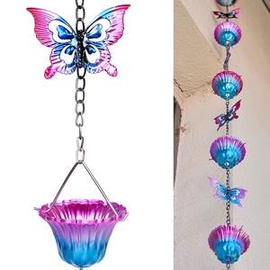 Cadena de lluvia elegante de metal de calidad garantizada que transforma la lluvia ordinaria en una cascada hipnotizante de arte líquido. - Product Image 4