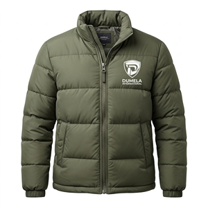 Veste matelassée pour homme Dumela International, couleur vert olive, col montant, fermeture éclair, coupe-vent, vêtements d'hiver décontractés - Product Image 1