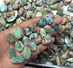 Pierre précieuse naturelle Irfan Gems, turquoise Nishapuri, taille brillant ronde, pierre précieuse en vrac, 20-40 mm, 7-12 g, pour la fabrication de bijoux, provenant du Rajasthan - Product Image 2