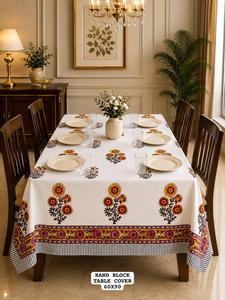 Cubierta de Mesa de Comedor de Algodón Premium con Diseño Único y Estampado a Mano, para 6 Personas, Decoración para Comedor, Disponible a Precio Competitivo - Product Image 5