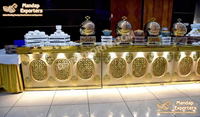 Comptoirs de buffet de mariage modernes en acier inoxydable, pliables et détachables, tables de taille personnalisée pour la restauration