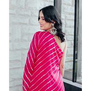 ชุดคุร์ตะผ้าชีฟองไหล่เดียวสีชมพูสำหรับผู้หญิงเอเลียไซส์ XS - Product Image 1