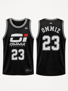 Ensemble d'uniformes de basketball pour hommes OMMIZ, personnalisé blanc rouge-noir, col rond, jersey de basketball en tricot côtelé, Pakistan - Product Image 5